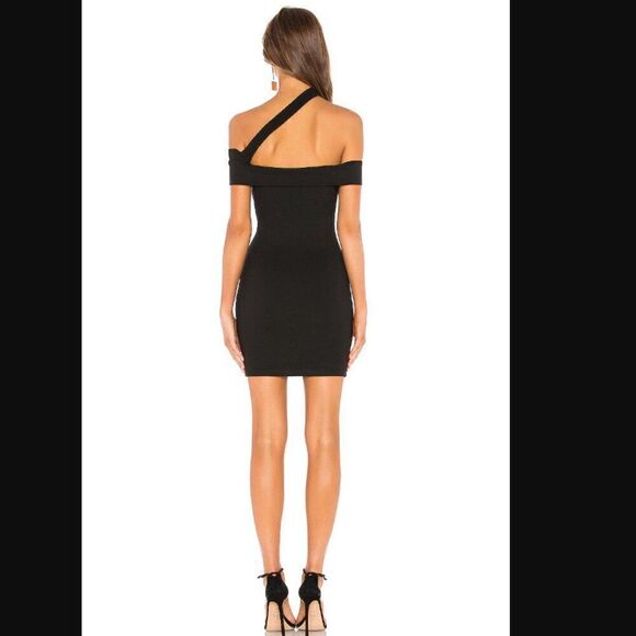 NWT Revolve x Superdown Linda Asymmetric Bodycon Dress in Black | Size M - Picture 3 of 9